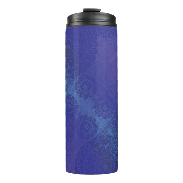 Annahme | Blue Indigo Violet Boho Medallions Thermosbecher (Vorderseite)