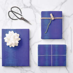 Annahme   Blue Indigo Violet Shibori Muster Geschenkpapier Set