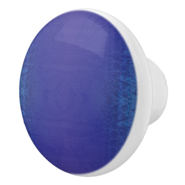 Annahme | Blue Indigo Violet Shibori Muster Keramikknauf (Rechts)