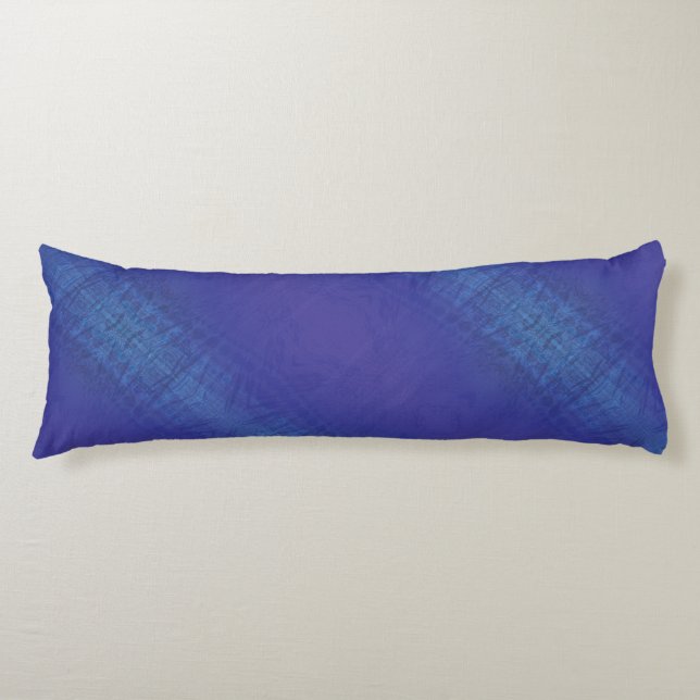 Annahme | Blue Indigo Violet Shibori Muster Seitenschläferkissen (Vorderseite)