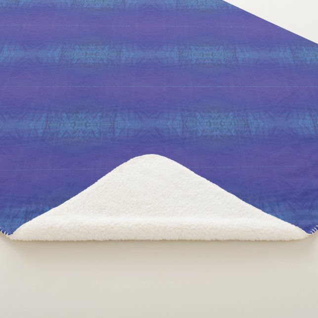 Annahme | Blue Indigo Violet Shibori Muster Sherpadecke (3/4)