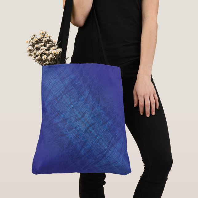 Annahme | Blue Indigo Violet Shibori Muster Tasche (Von Nahem)