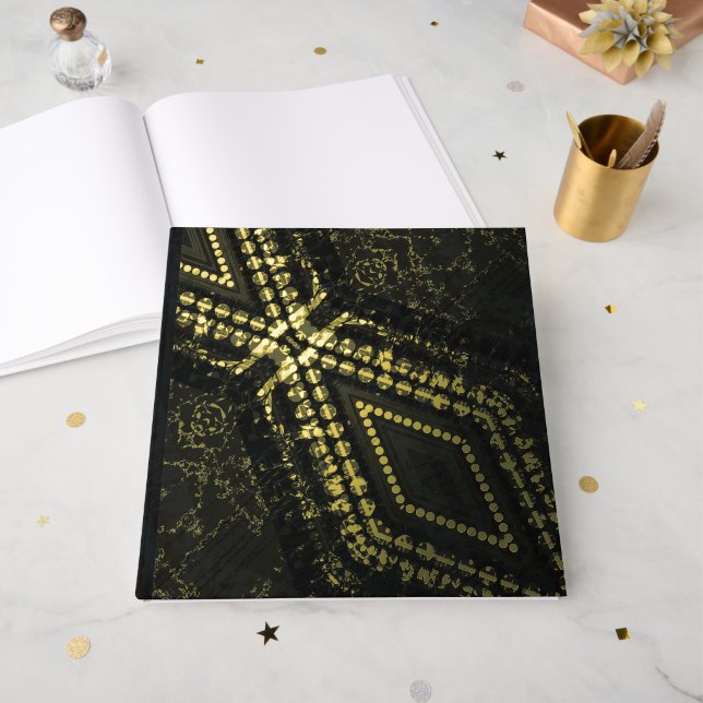 Annahme | Dark Boho Texture Gästebuch (Vorderseite Offen)