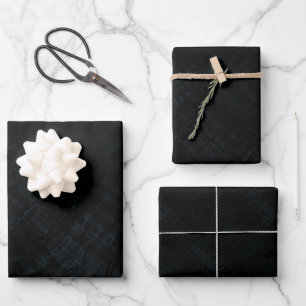 Annahme   Dark Shibori Texture Geschenkpapier Set
