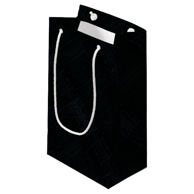 Annahme | Dark Shibori Texture Kleine Geschenktüte (Vorderseite Schrägansicht)