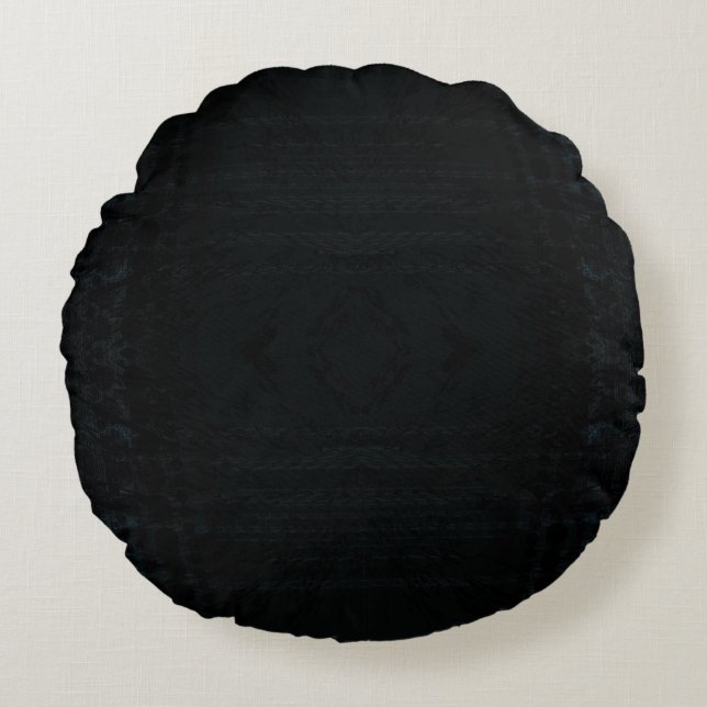 Annahme | Dark Shibori Texture Rundes Kissen (Vorderseite)