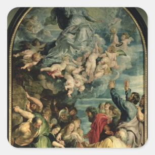 Annahme der Jungfrau Altarpiece, 1611/14 Quadratischer Aufkleber