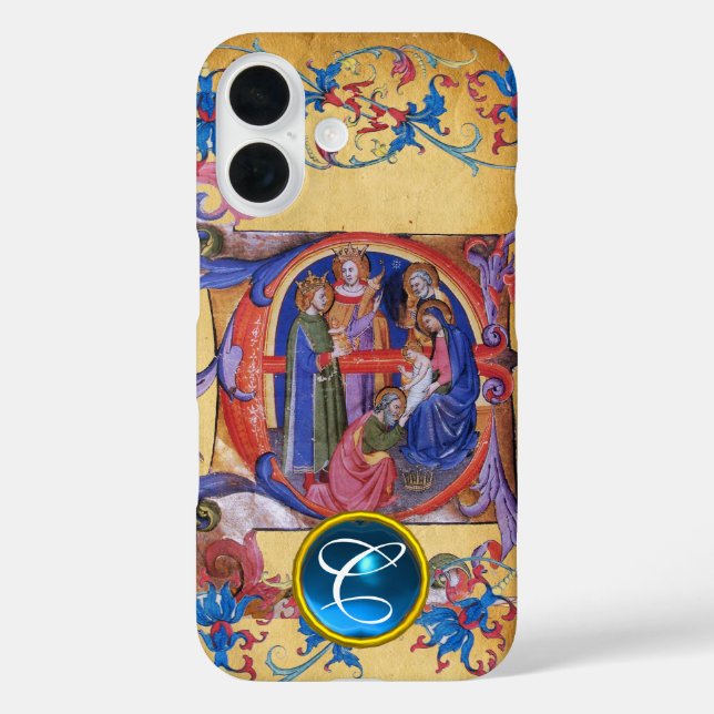 ANNAHME DES MONOGRAMM FÜR DAS PARCHMENT MAGI CHRIS iPhone 16 HÜLLE (Rückseite)