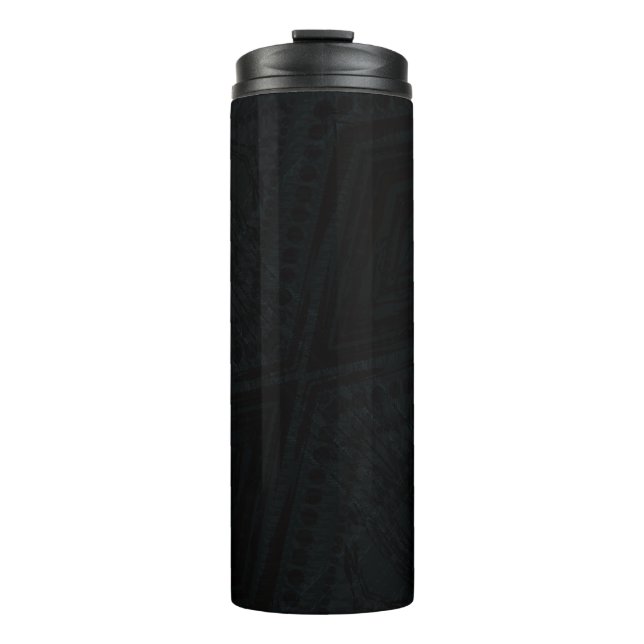 Annahme | dunkle geometrische Textur Thermosbecher (Vorderseite)