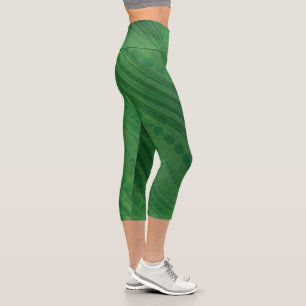 Annahme Green Eclectic Boho Muster Capri Leggings