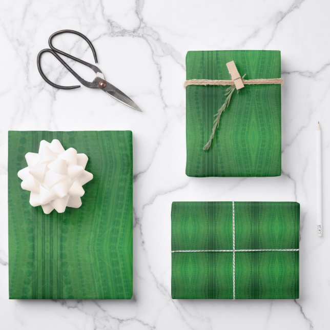 Annahme | Green Eclectic Boho Muster Geschenkpapier Set (Vorderseite)