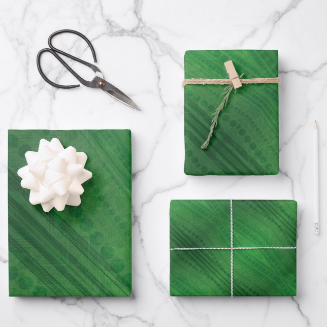 Annahme | Green Eclectic Boho Muster Geschenkpapier Set (Vorderseite)