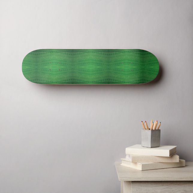 Annahme | Green Eclectic Boho Muster Skateboard (Wandkunst (Horz))
