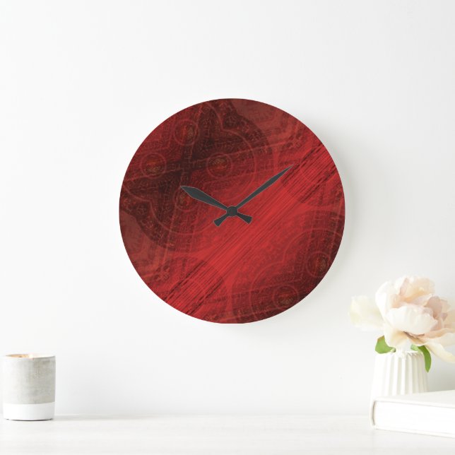 Annahme | Medallin der Roten Meditation Große Wanduhr (Zuhause)