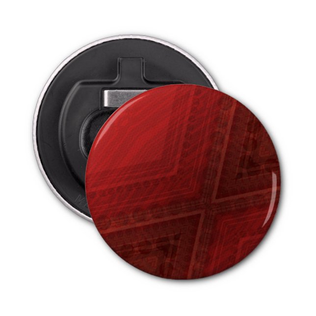 Annahme | Red Eclectic Boho Pattern Flaschenöffner (Vorderseite)