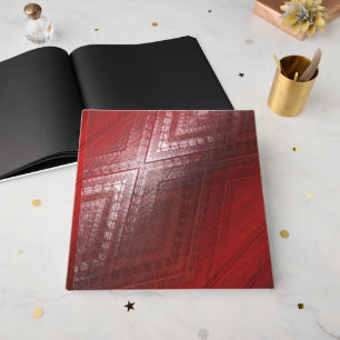 Annahme Red Eclectic Boho Pattern Gästebuch