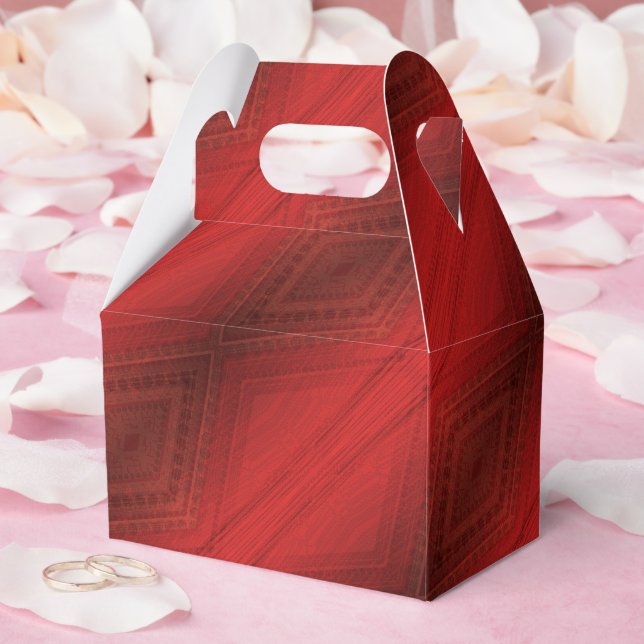 Annahme | Red Eclectic Boho Pattern Geschenkschachtel (Hochzeit)