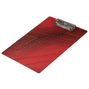 Annahme   Red Eclectic Boho Pattern Klemmbrett