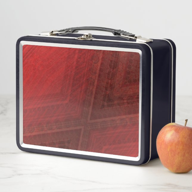 Annahme | Red Eclectic Boho Pattern Metall Brotdose (Beispiel)