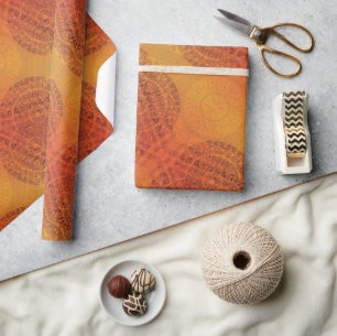 Annahme   Red Orange Yellow Boho Medallions Geschenkpapier