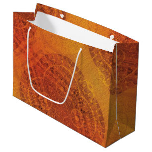 Annahme Red Orange Yellow Boho Medallions Große Geschenktüte