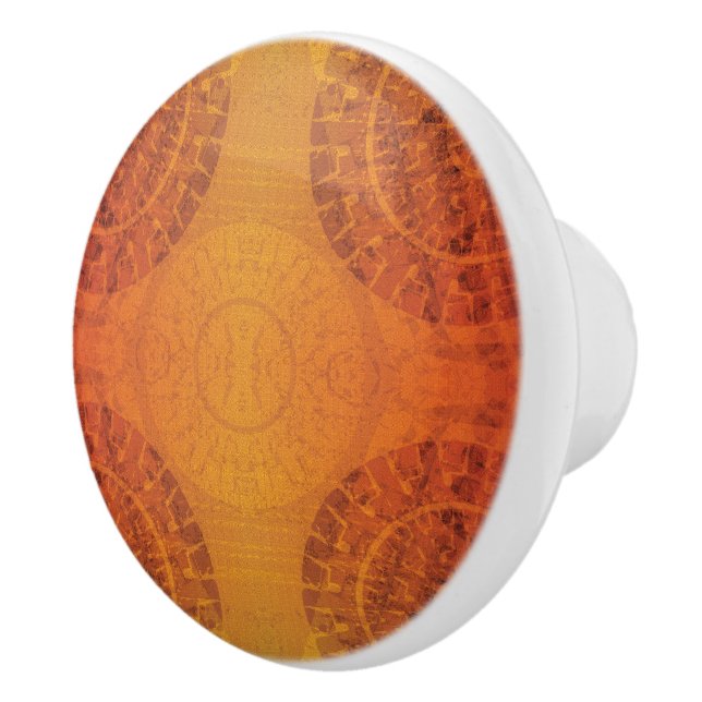 Annahme | Red Orange Yellow Boho Medallions Keramikknauf (Rechts)