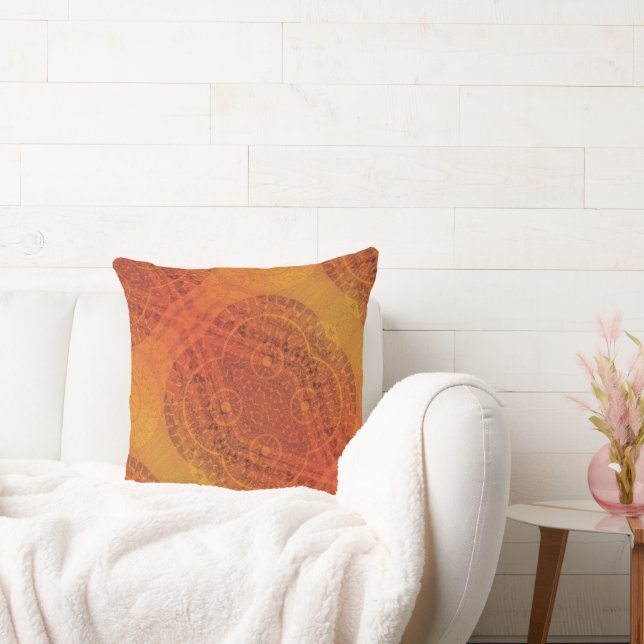 Annahme | Red Orange Yellow Boho Medallions Kissen (Liege)