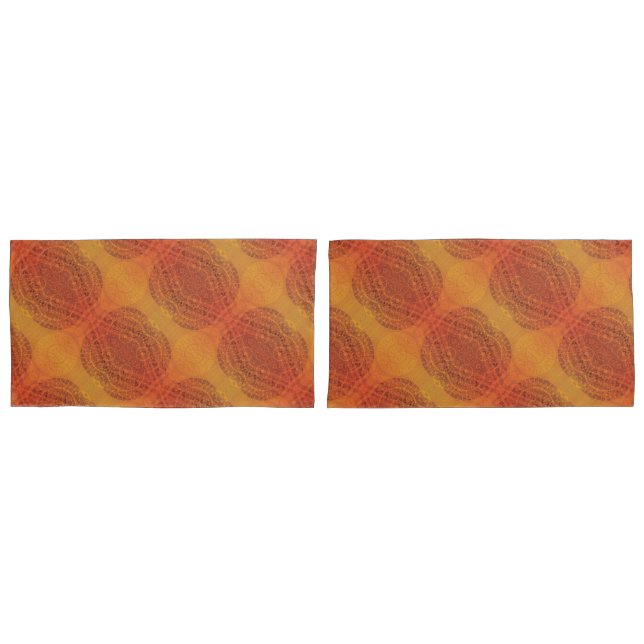 Annahme | Red Orange Yellow Boho Medallions Kissenbezug (Vorderseite-Set)