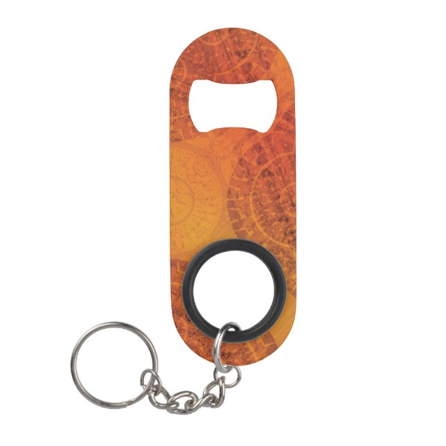 Annahme | Red Orange Yellow Boho Medallions Mini Flaschenöffner (Vorderseite)