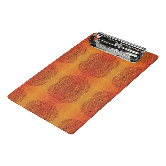 Annahme | Red Orange Yellow Boho Medallions Mini Klemmbrett (Gewinkelt3)