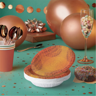 Annahme Red Orange Yellow Boho Medallions Pappteller