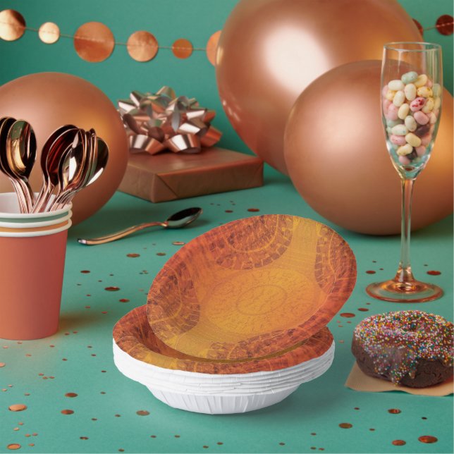 Annahme | Red Orange Yellow Boho Medallions Pappteller (Multi)