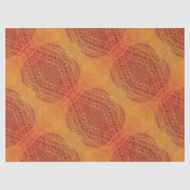 Annahme | Red Orange Yellow Boho Medallions Seidenpapier (Vorderseite)