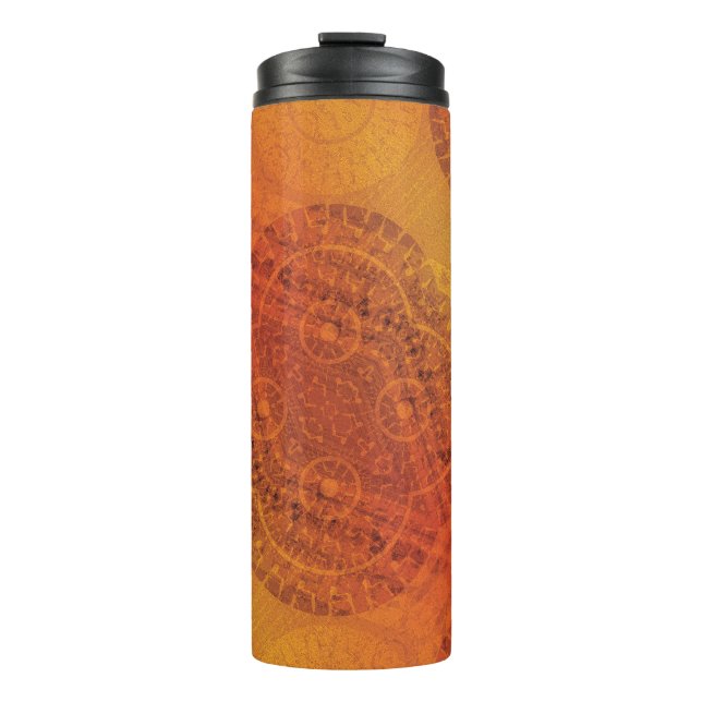 Annahme | Red Orange Yellow Boho Medallions Thermosbecher (Vorderseite)