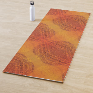 Annahme Red Orange Yellow Boho Medallions Yogamatte