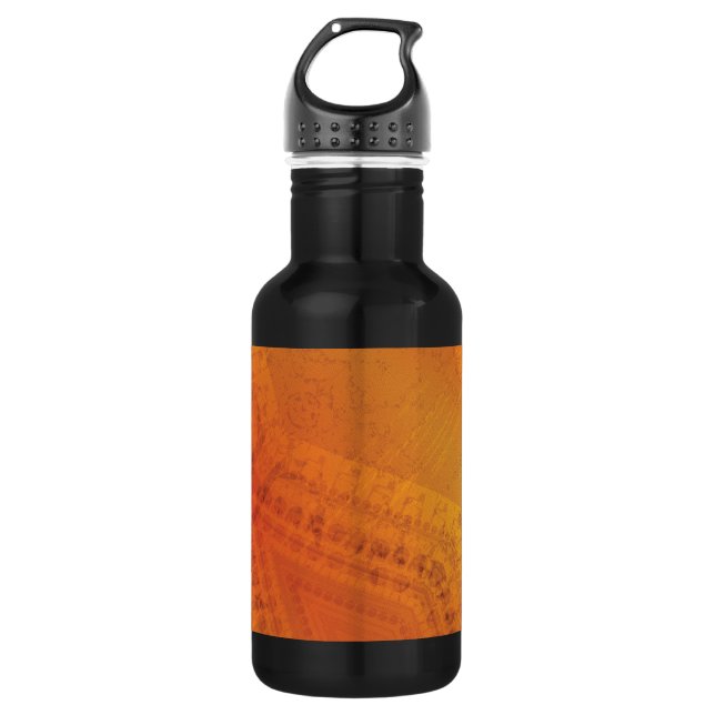 Annahme | Red Orange Yellow Shibori Muster Edelstahlflasche (Vorderseite)