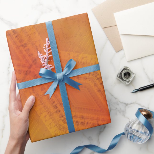 Annahme | Red Orange Yellow Shibori Muster Geschenkpapier (Schenken)