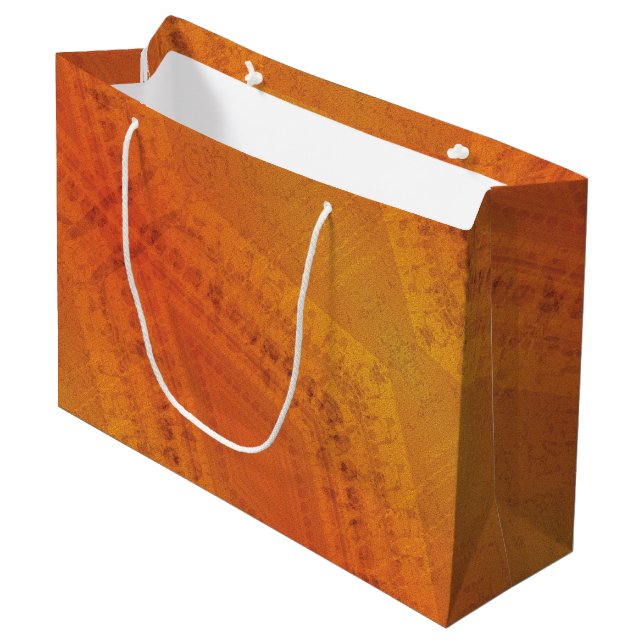 Annahme | Red Orange Yellow Shibori Muster Große Geschenktüte (Vorderseite Schrägansicht)