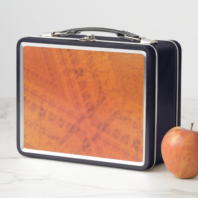 Annahme | Red Orange Yellow Shibori Muster Metall Brotdose (Beispiel)