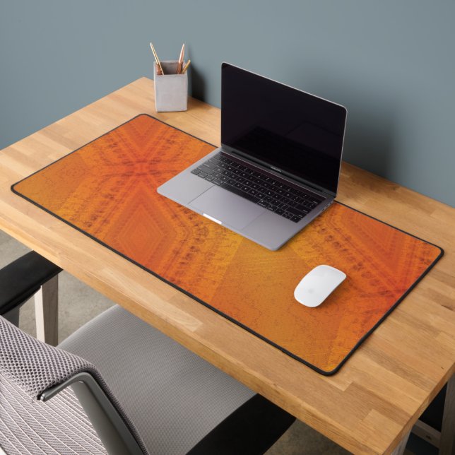 Annahme | Red Orange Yellow Shibori Muster Schreibtischunterlage (Büro 2)