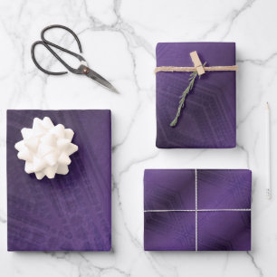 Annahme   Violet Eclectic Boho Pattern Geschenkpapier Set