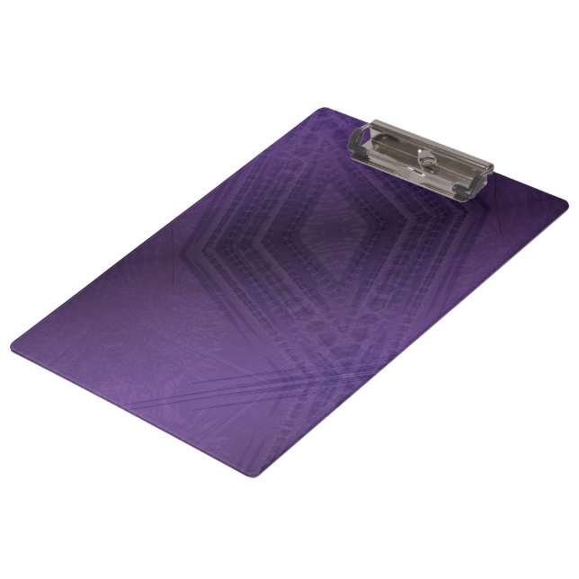 Annahme | Violet Eclectic Boho Pattern Klemmbrett (Schrägansicht)
