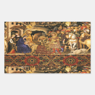 ANNAHME VON MAGI Gentile Da Fabriano, Weihnachten Rechteckiger Aufkleber