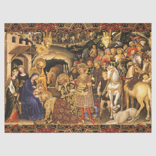 ANNAHME VON MAGI Gentile Da Fabriano, Weihnachten Seidenpapier (Vorderseite)