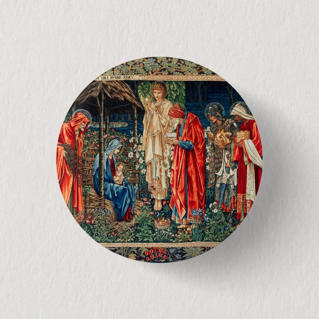 ANNAHME VON MAGI Morris, Burne-Jones Button (Vorderseite)