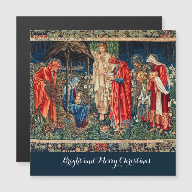 ANNAHME VON MAGI Morris, Burne-Jones Magnetkarte (Vorne/Hinten)