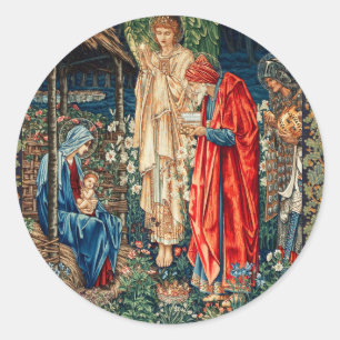 ANNAHME VON MAGI Morris, Burne-Jones rechteckig Runder Aufkleber