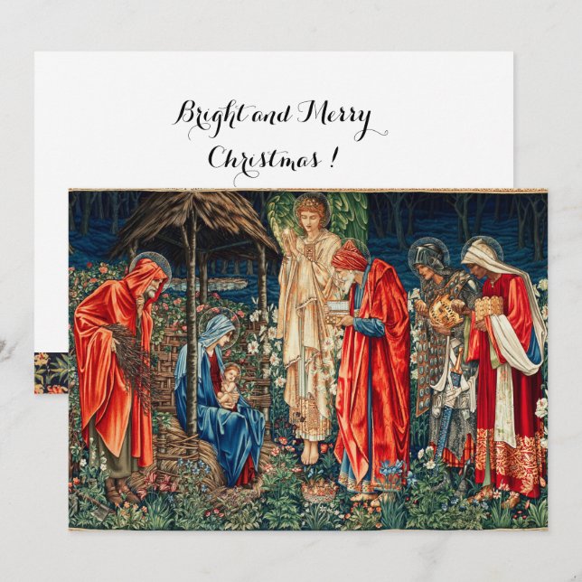 ANNAHME VON MAGI Morris, Burne-Jones Weihnachten Karte (Vorne/Hinten)