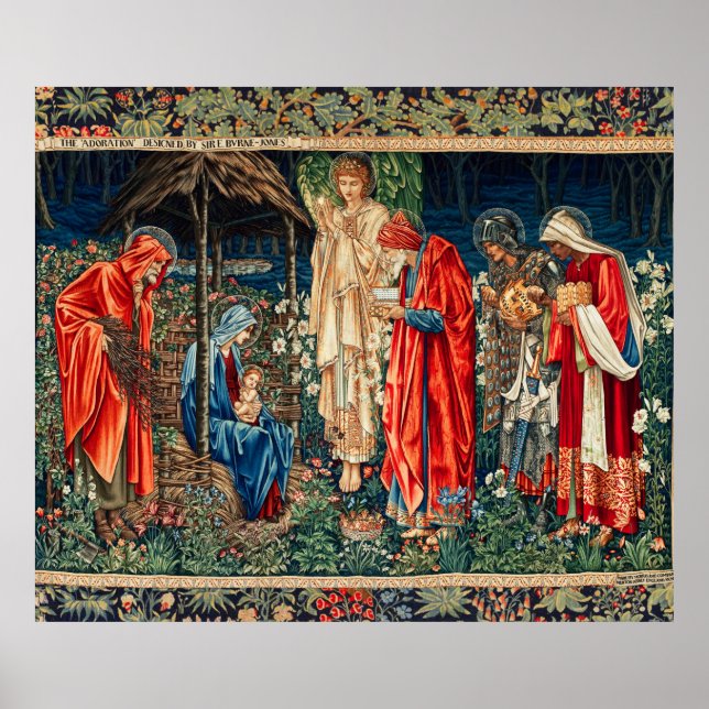 ANNAHME VON MAGI Morris, Burne-Jones Weihnachten Poster (Vorne)