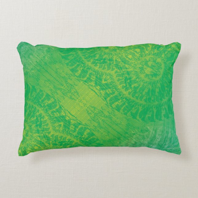 Annahme | Yellow Green Blue Boho Medallions Dekokissen (Vorderseite)